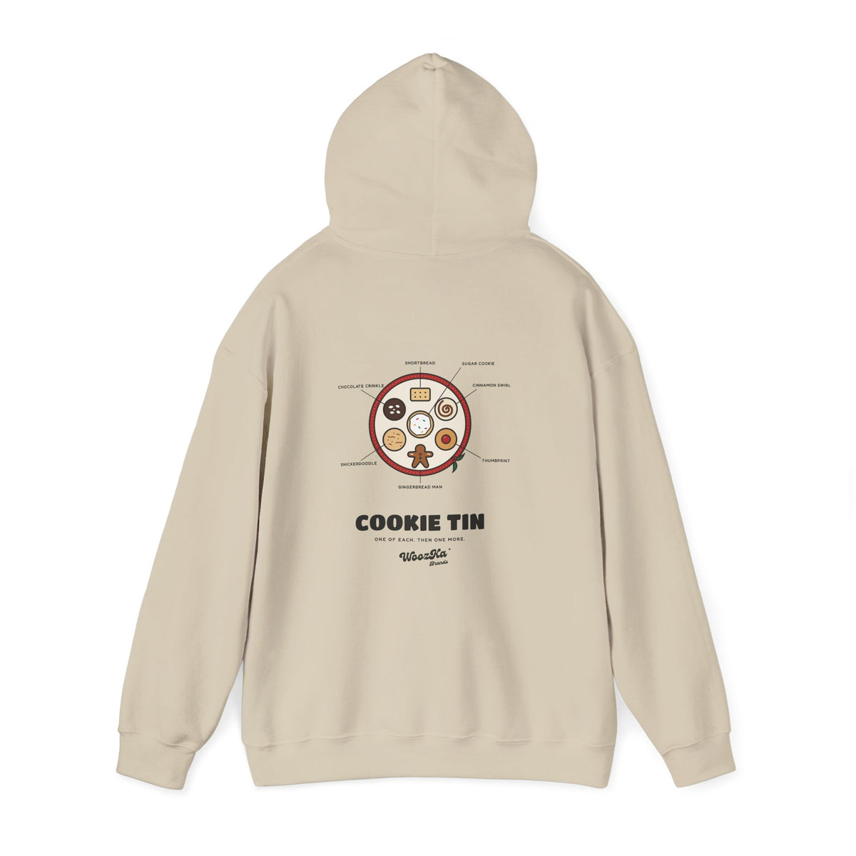WoozKa Brands Christmas Cookie Hoodie, Holiday Baking Back Print