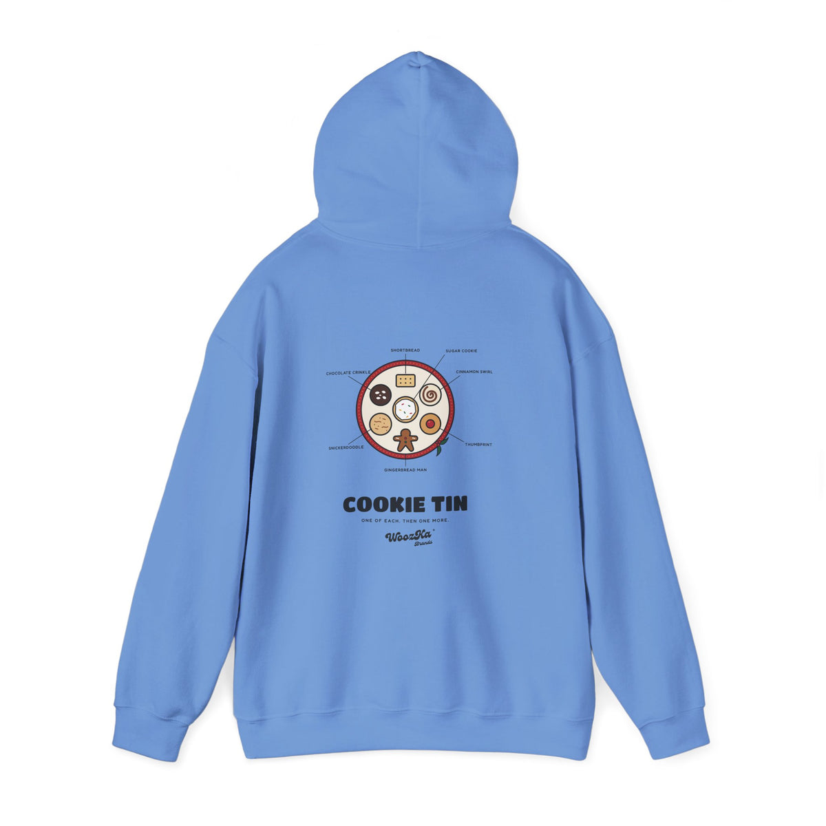 WoozKa Brands Christmas Cookie Hoodie, Holiday Baking Back Print