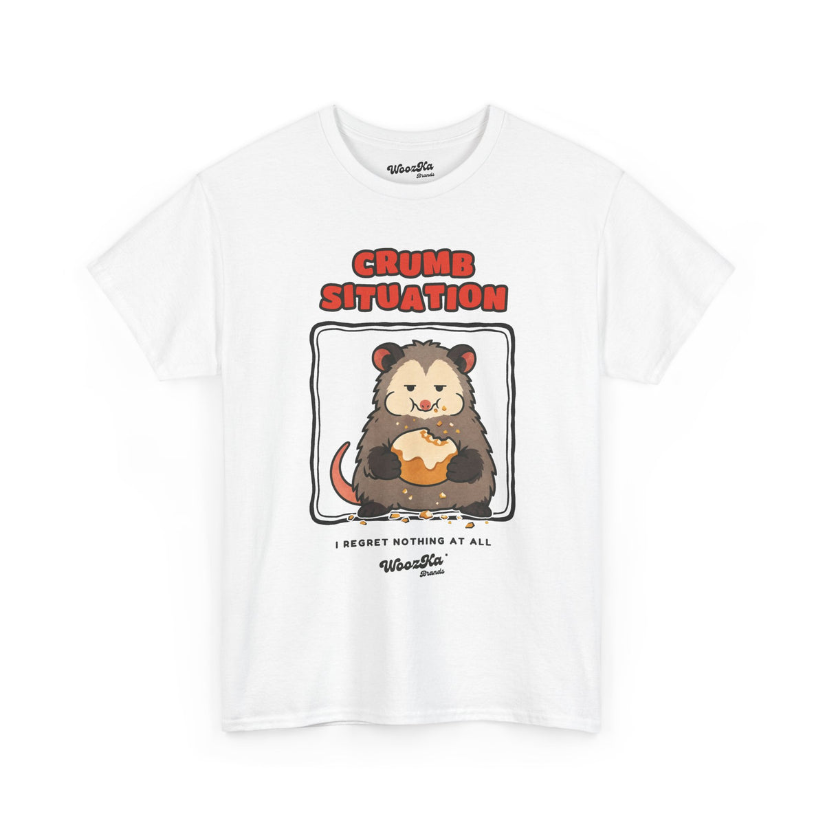WoozKa Brands Funny Possum T-Shirt, Cute Opossum Pastry Front Print