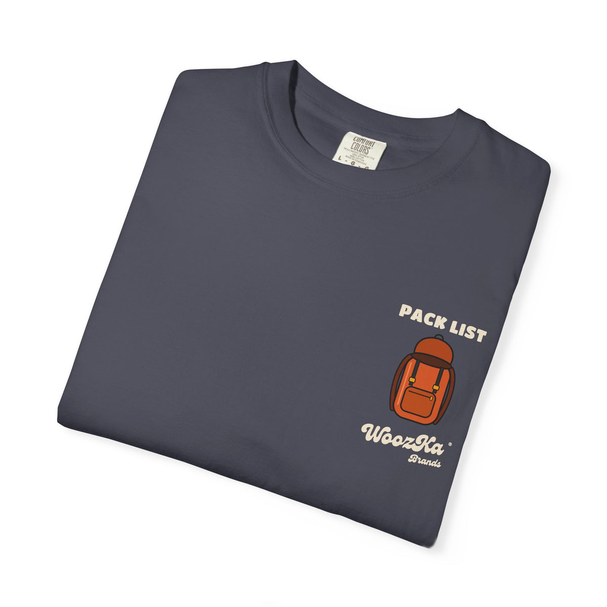 WoozKa Brands Hiking Heavyweight Tee, Backpacking Gear List Back Print