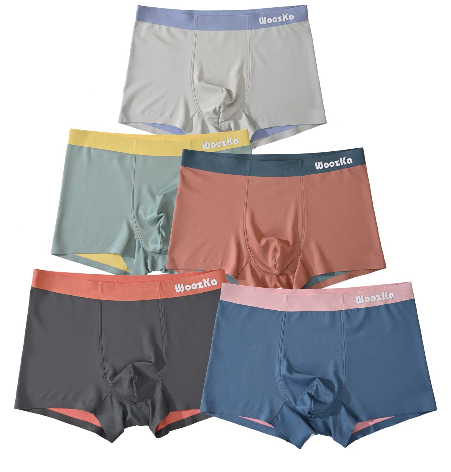 Mens Underwear Super Soft Modal Breathable Seamless Boxer Briefs, Tagless Big U Pouch Trunk