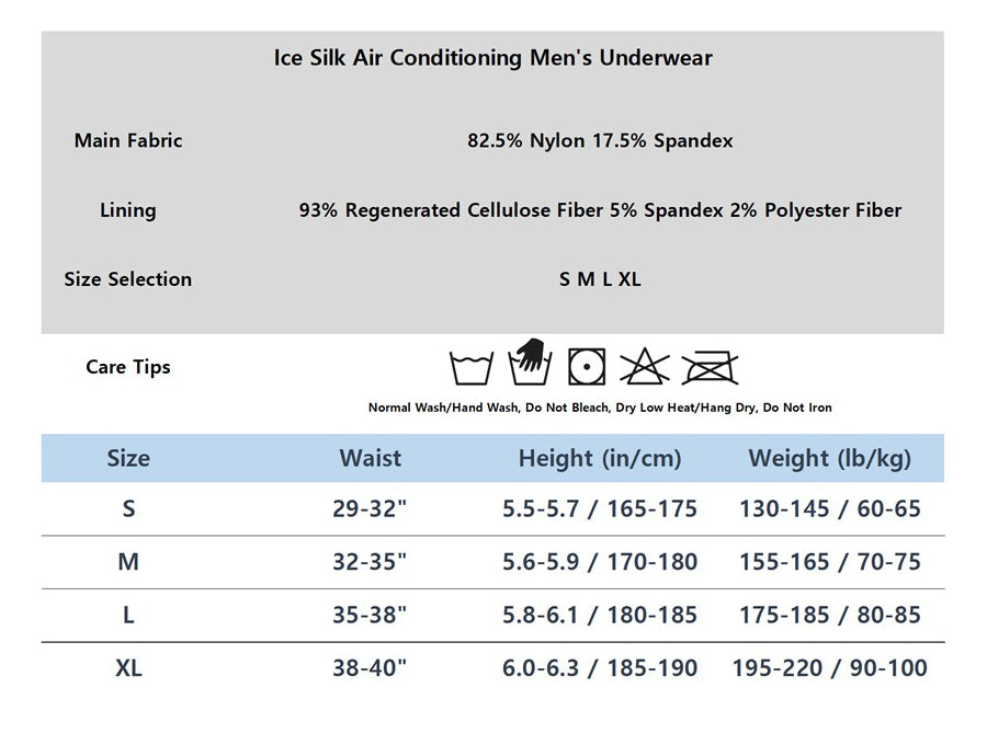 Ice Silk Men's Underwear - Breathable Super Soft Seamless Boxer Briefs, Moisture Wicking Trunks