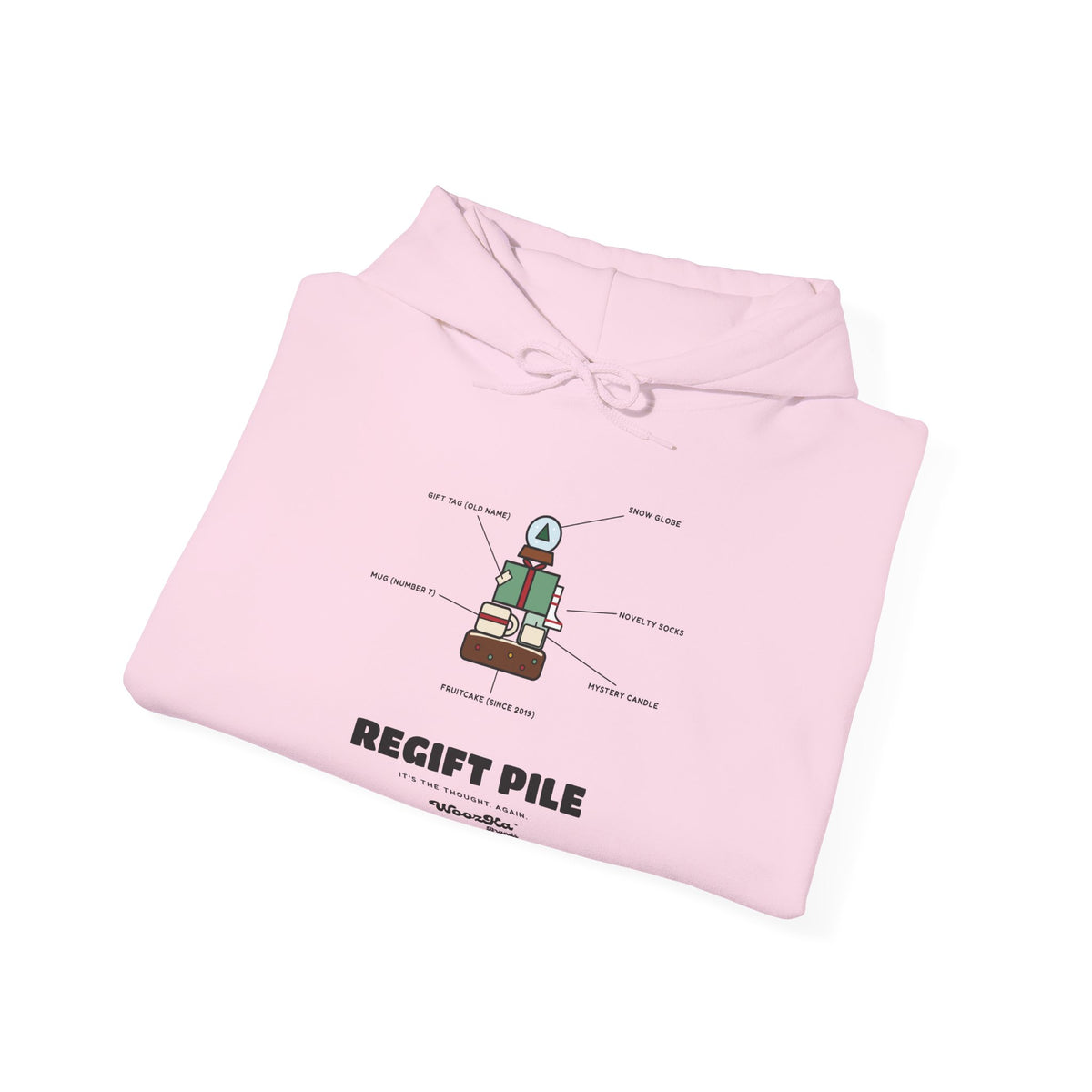 WoozKa Brands Funny Christmas Hoodie, Regift Office Party Front Print