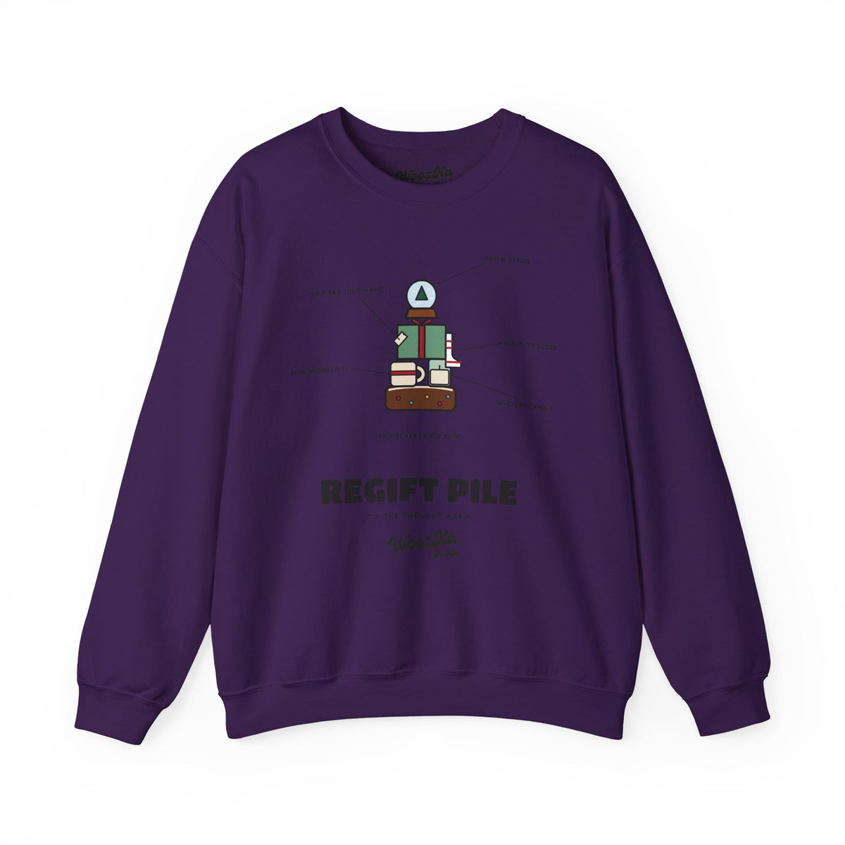 WoozKa Brands Funny Christmas Sweatshirt, Regift Office Party Front Print