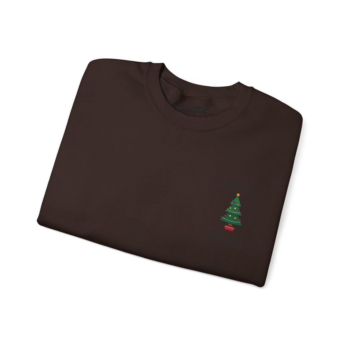 WoozKa Brands Cute Christmas Tree Sweatshirt, Holiday List Back Print
