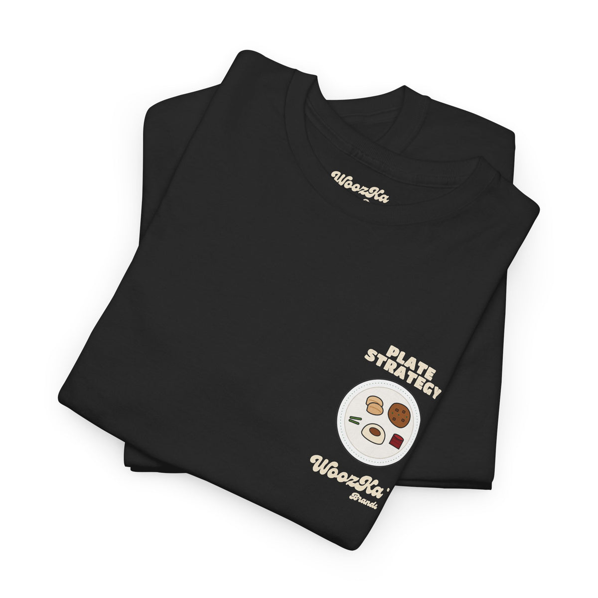 WoozKa Brands Funny Thanksgiving T-Shirt, Turkey Dinner Plate Back Print