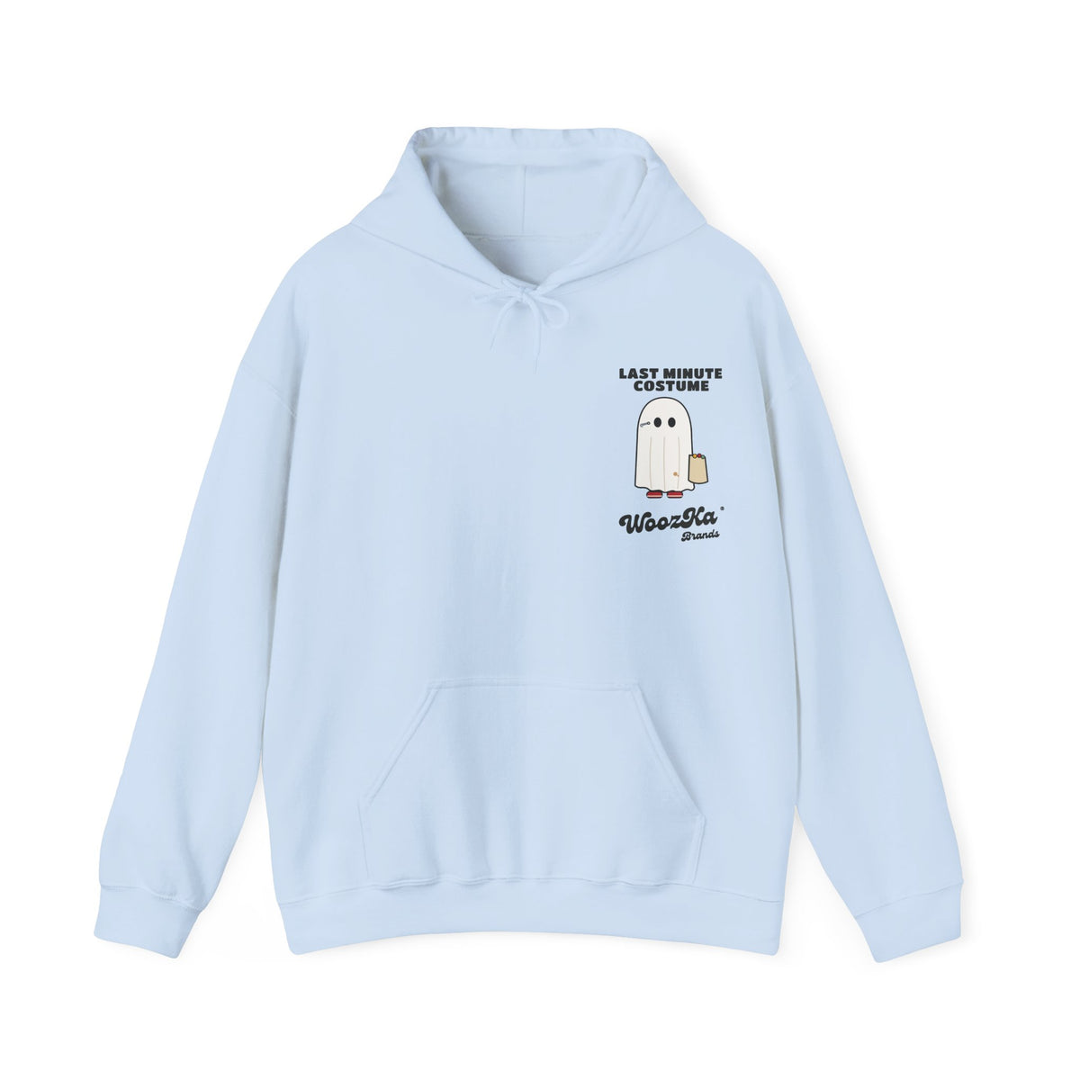 WoozKa Brands Lazy Halloween Costume Hoodie, Funny Ghost Sheet Back Print