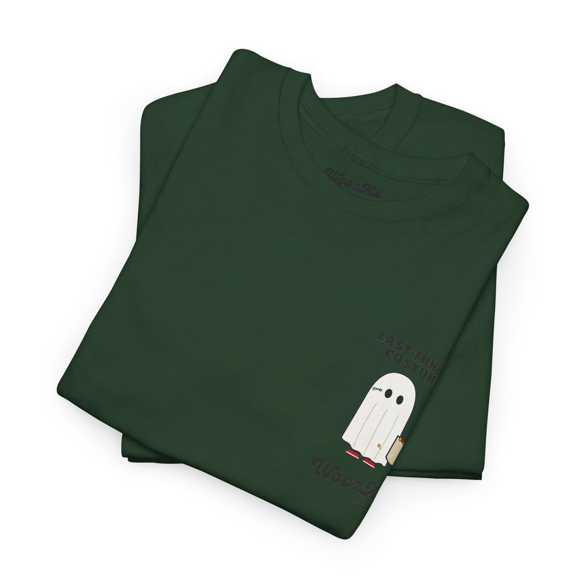 WoozKa Brands Lazy Halloween Costume T-Shirt, Funny Ghost Sheet Back Print