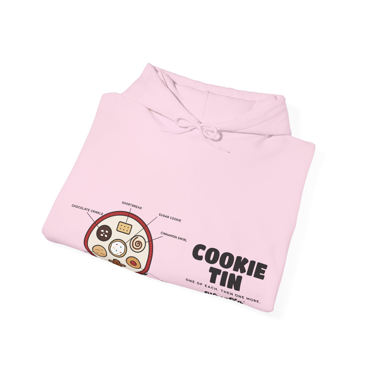 WoozKa Brands Christmas Cookie Hoodie, Holiday Baking Wide Front Print