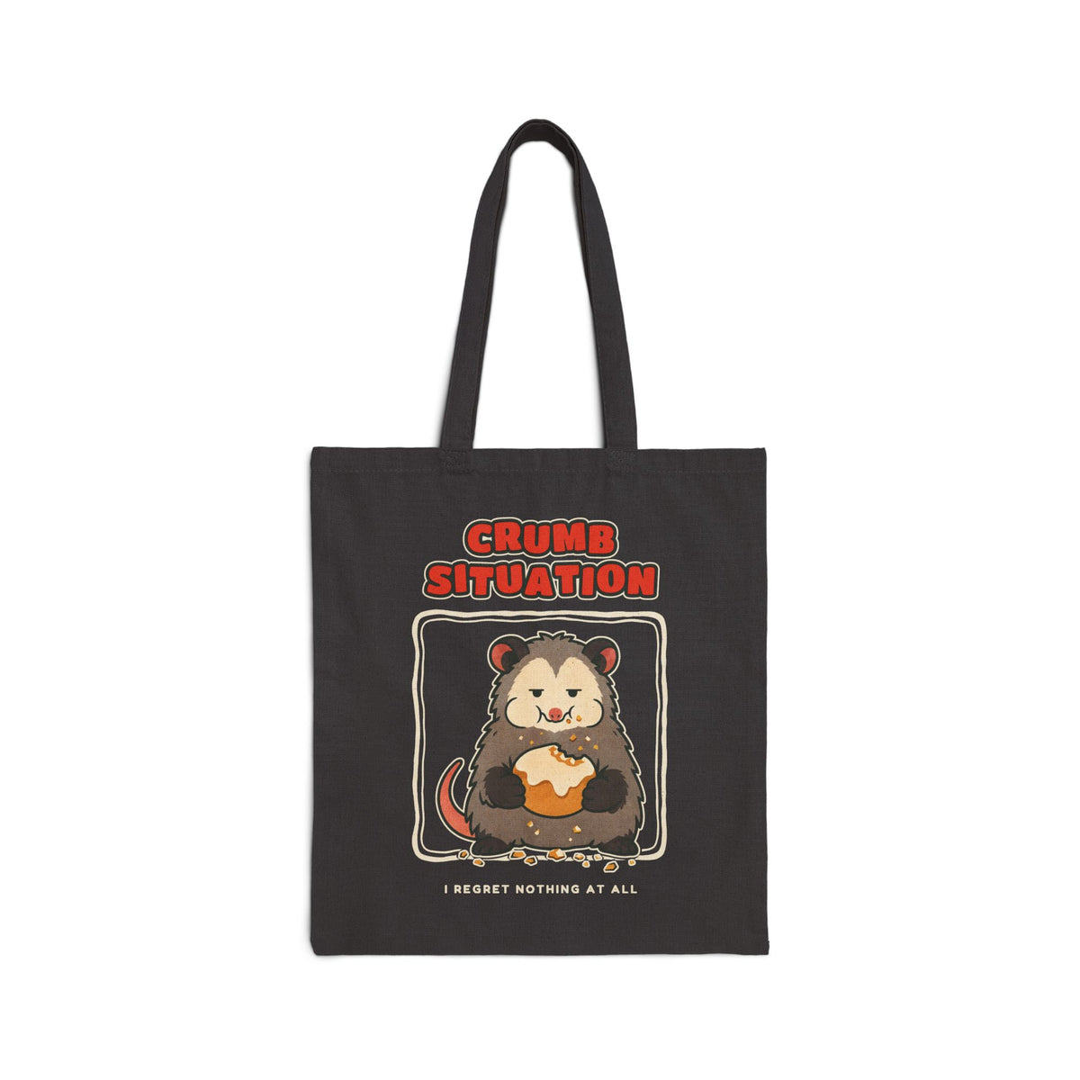 WoozKa Brands Funny Possum Tote Bag, Cute Opossum Pastry Canvas Tote