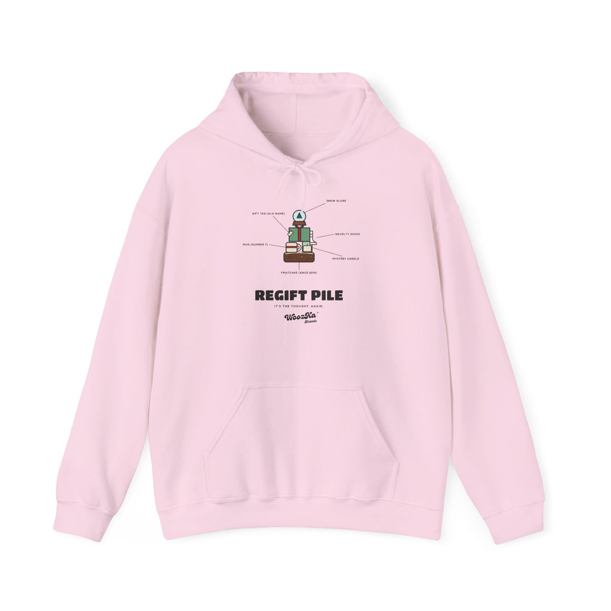 WoozKa Brands Funny Christmas Hoodie, Regift Office Party Front Print