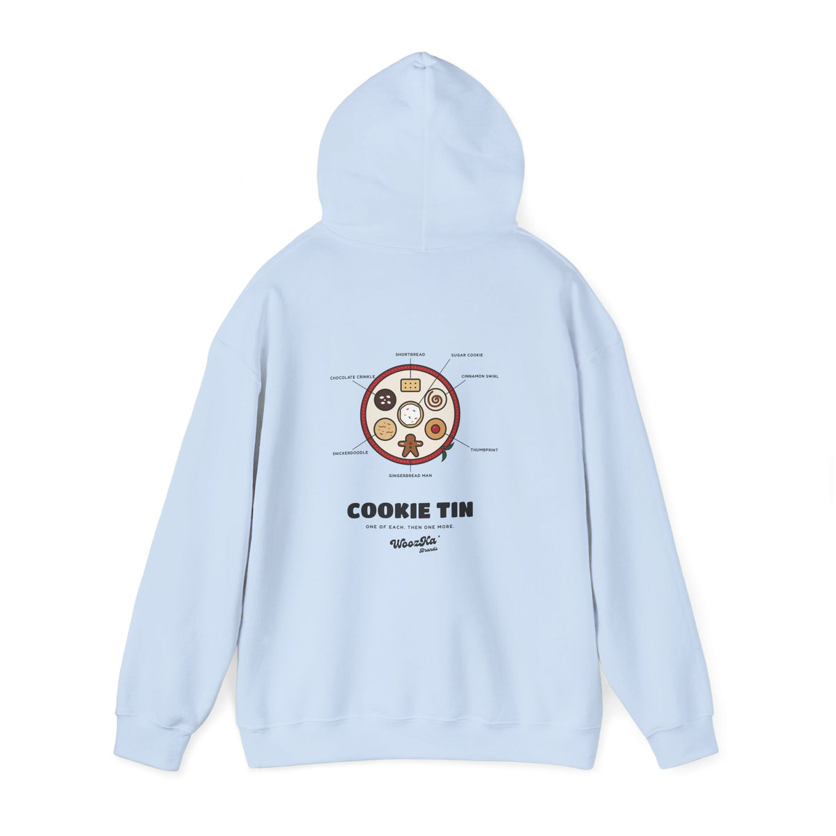 WoozKa Brands Christmas Cookie Hoodie, Holiday Baking Back Print