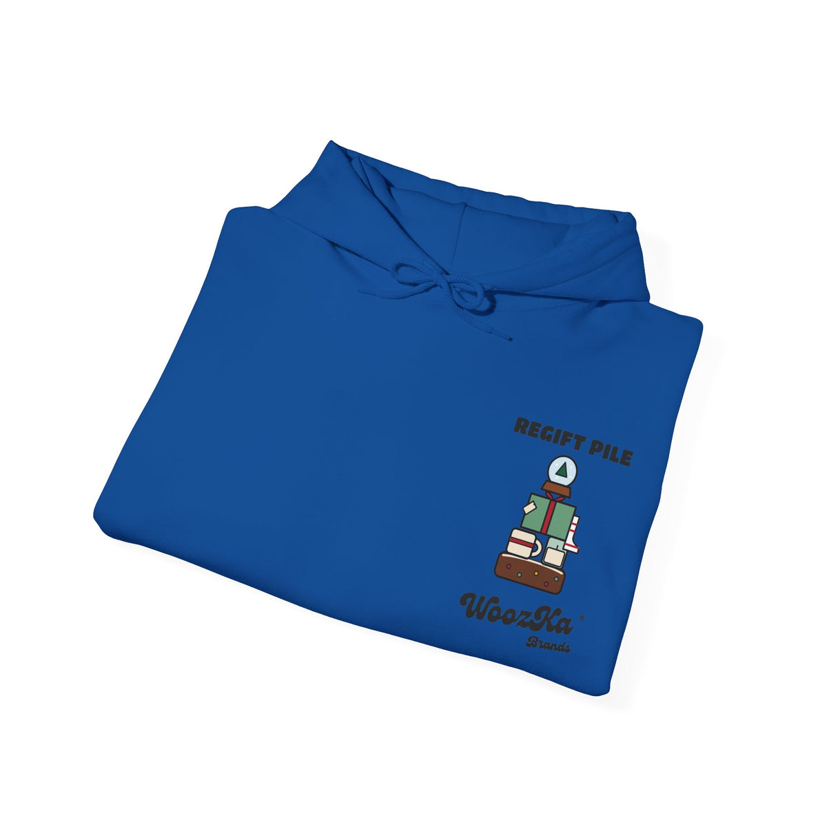 WoozKa Brands Funny Christmas Hoodie, Regift Office Party Wide Back Print
