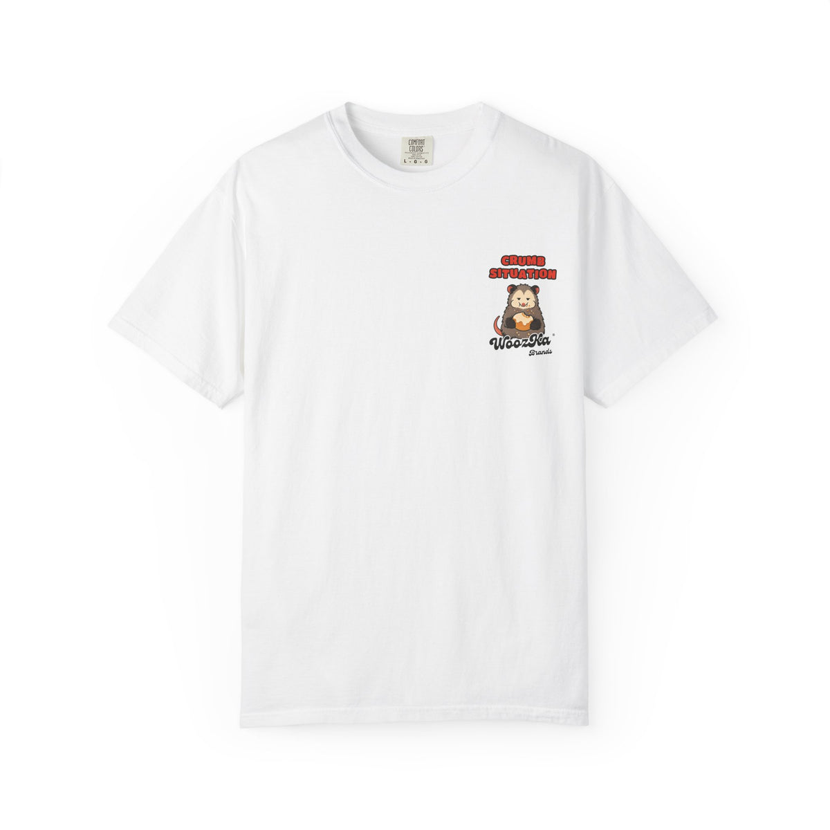 WoozKa Brands Funny Possum Heavyweight Tee, Cute Opossum Pastry Back Print