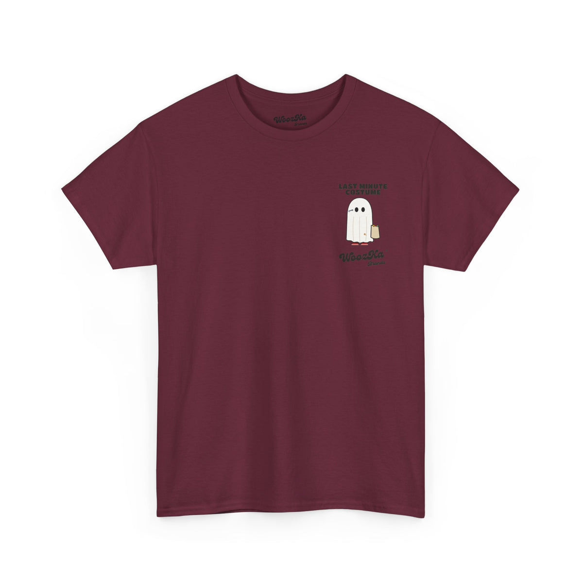 WoozKa Brands Lazy Halloween Costume T-Shirt, Funny Ghost Sheet Back Print