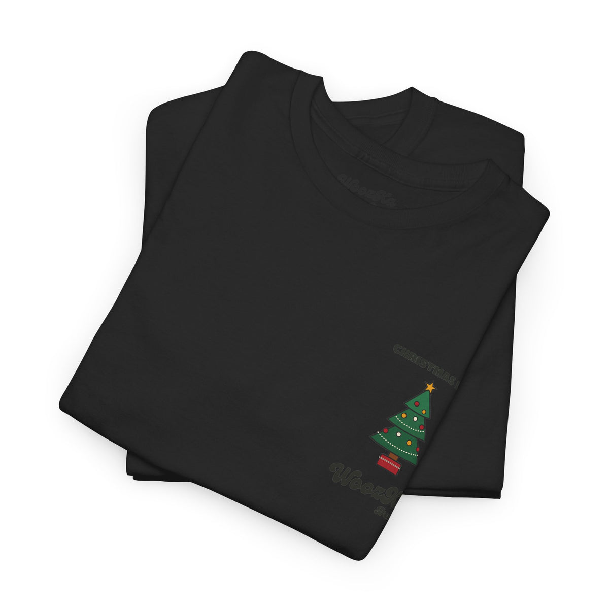 WoozKa Brands Cute Christmas Tree T-Shirt, Holiday List Back Print