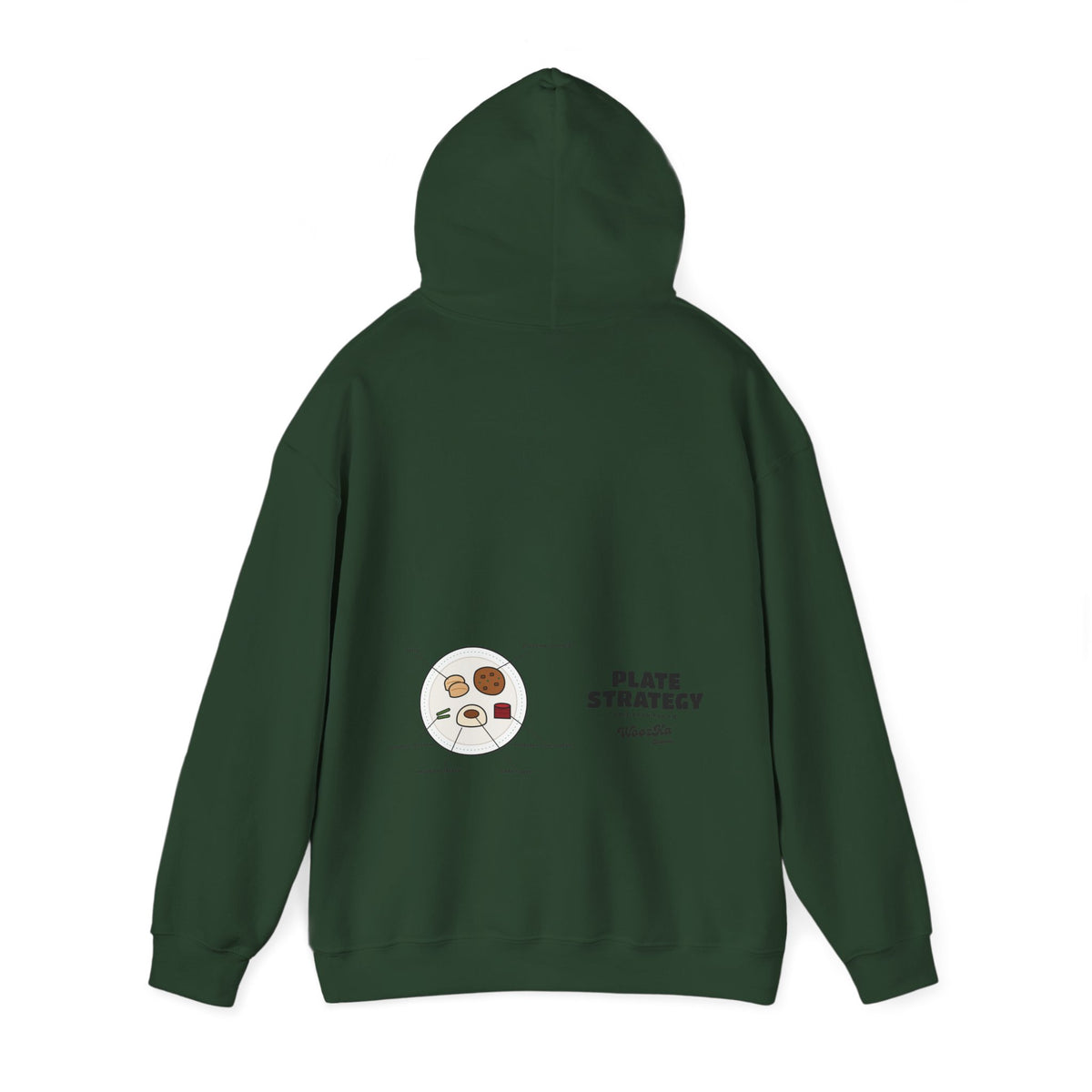 WoozKa Brands Funny Thanksgiving Hoodie, Turkey Dinner Wide Back Print