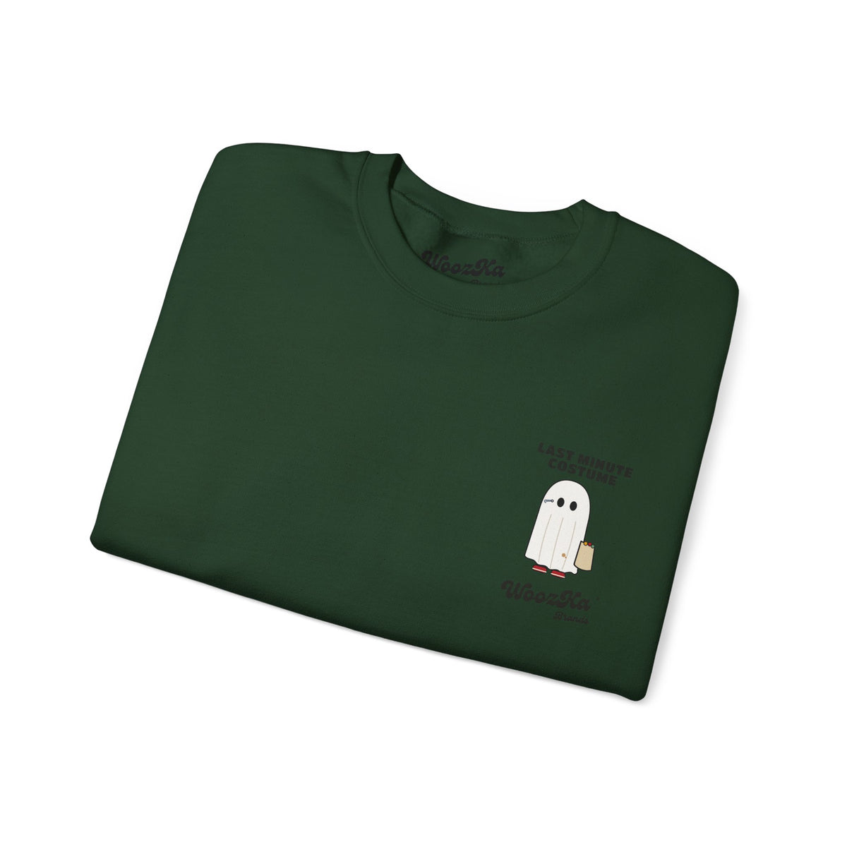 WoozKa Brands Lazy Halloween Costume Sweatshirt, Funny Ghost Back Print