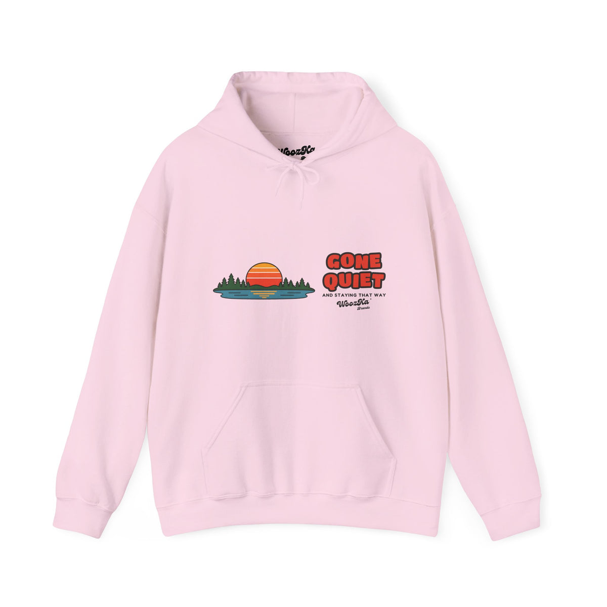 WoozKa Brands Retro Sunset Lake Hoodie, Nature Outdoors Wide Front Print
