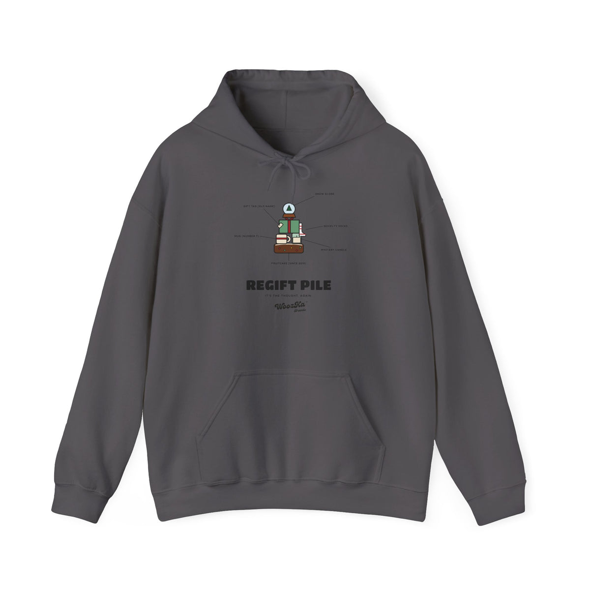 WoozKa Brands Funny Christmas Hoodie, Regift Office Party Front Print