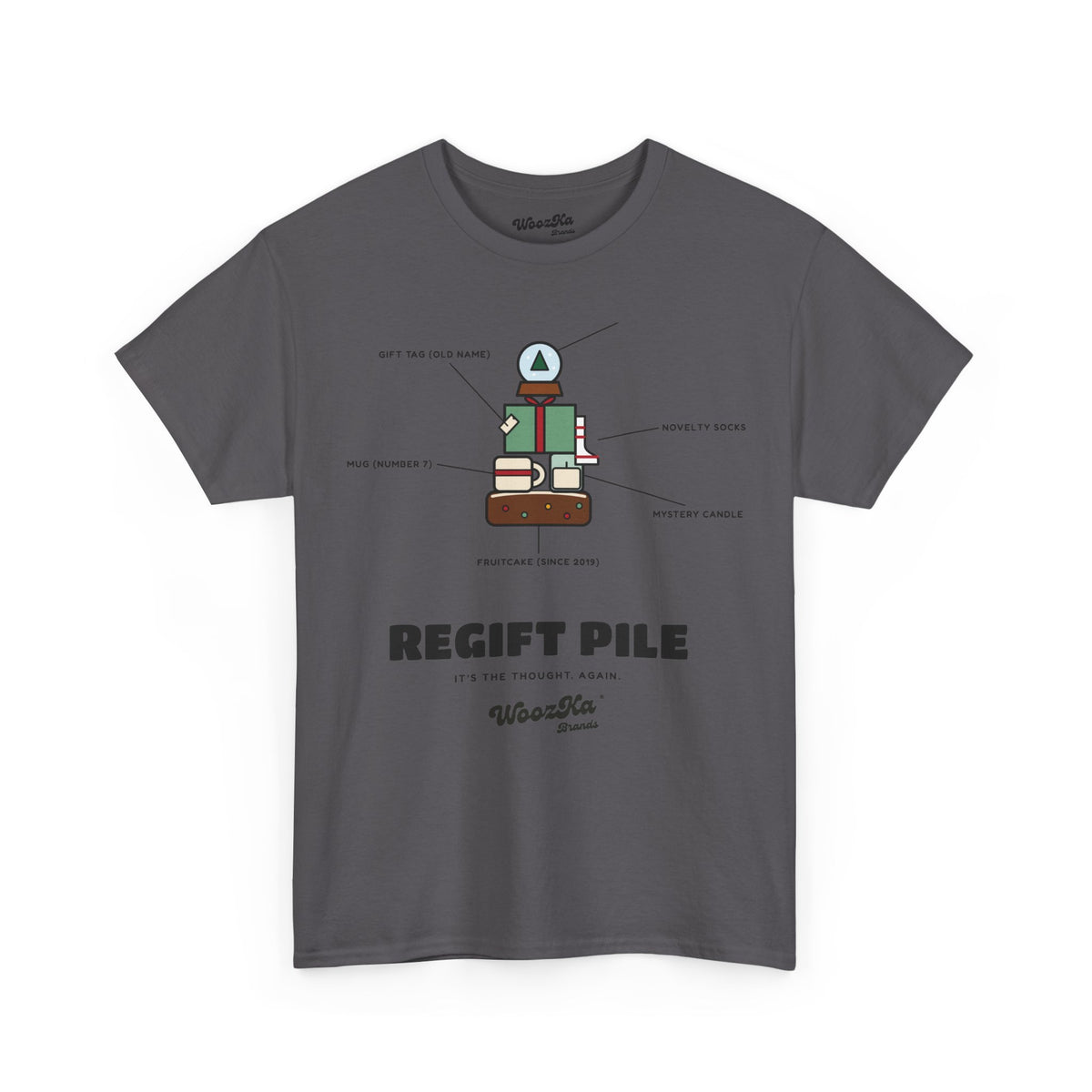 WoozKa Brands Funny Christmas T-Shirt, Regift Office Party Front Print