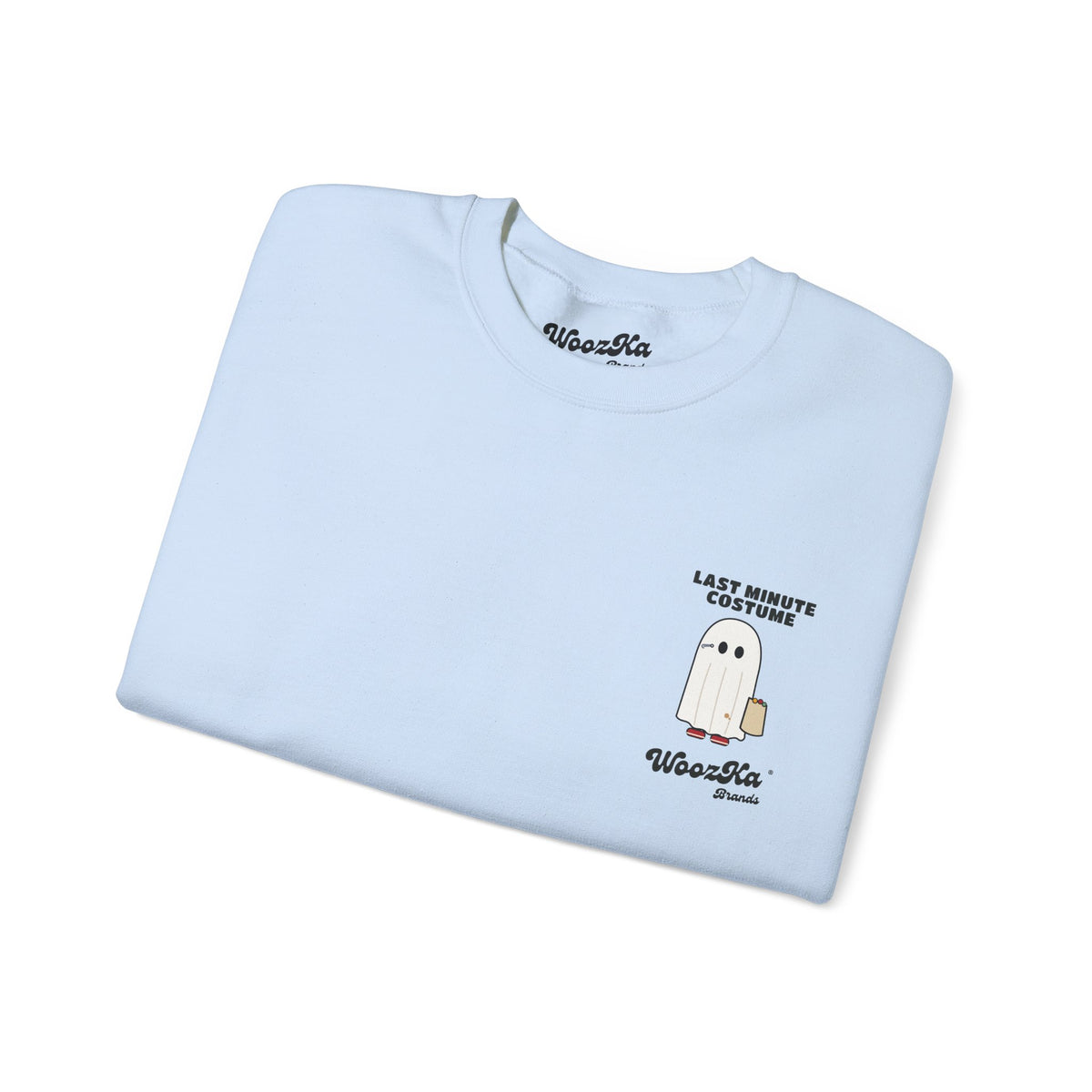 WoozKa Brands Lazy Halloween Costume Sweatshirt, Funny Ghost Back Print