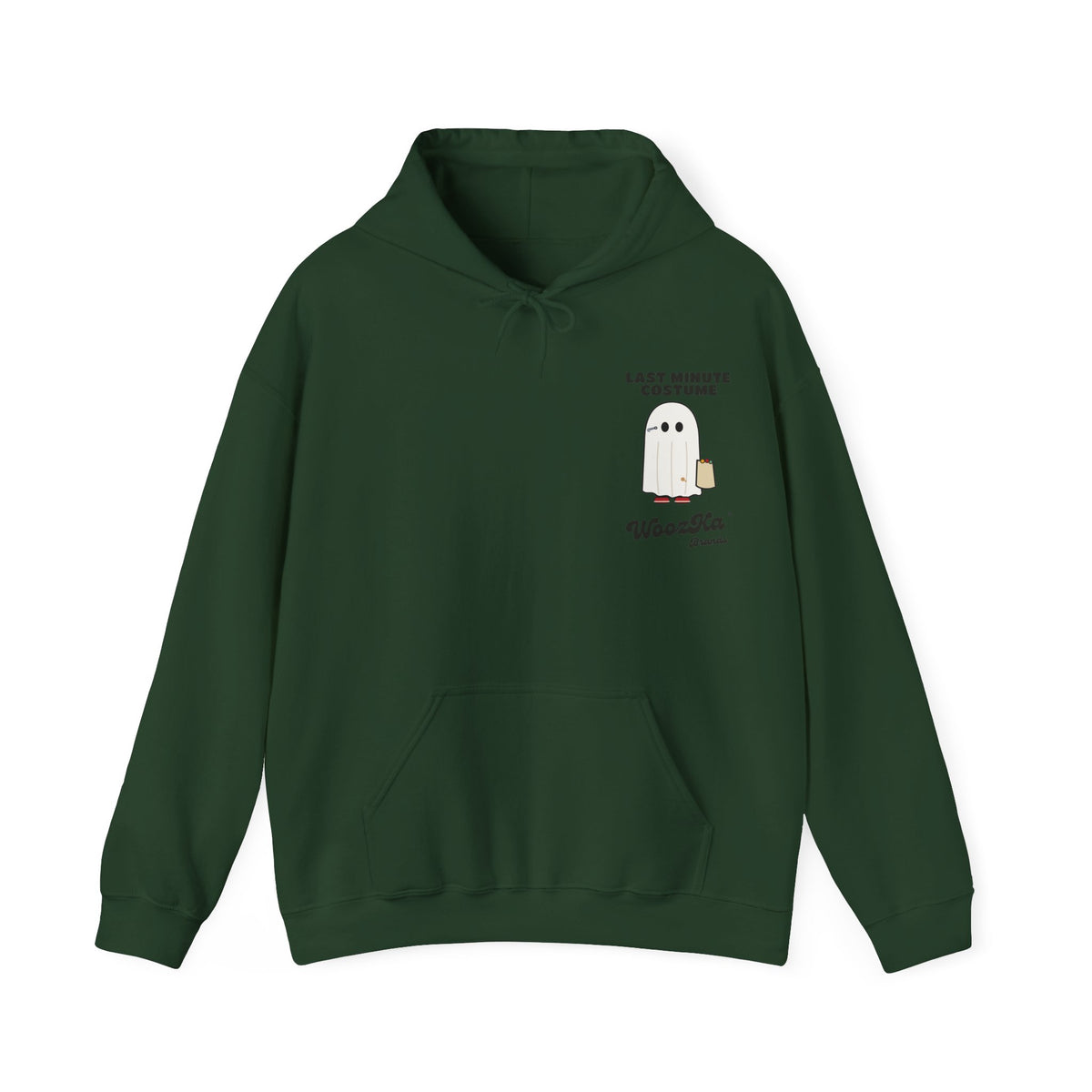 WoozKa Brands Lazy Halloween Costume Hoodie, Funny Ghost Wide Back Print
