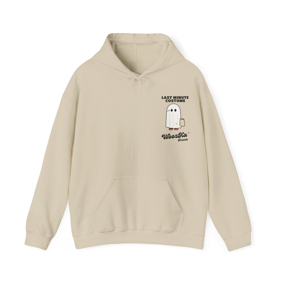 WoozKa Brands Lazy Halloween Costume Hoodie, Funny Ghost Sheet Back Print