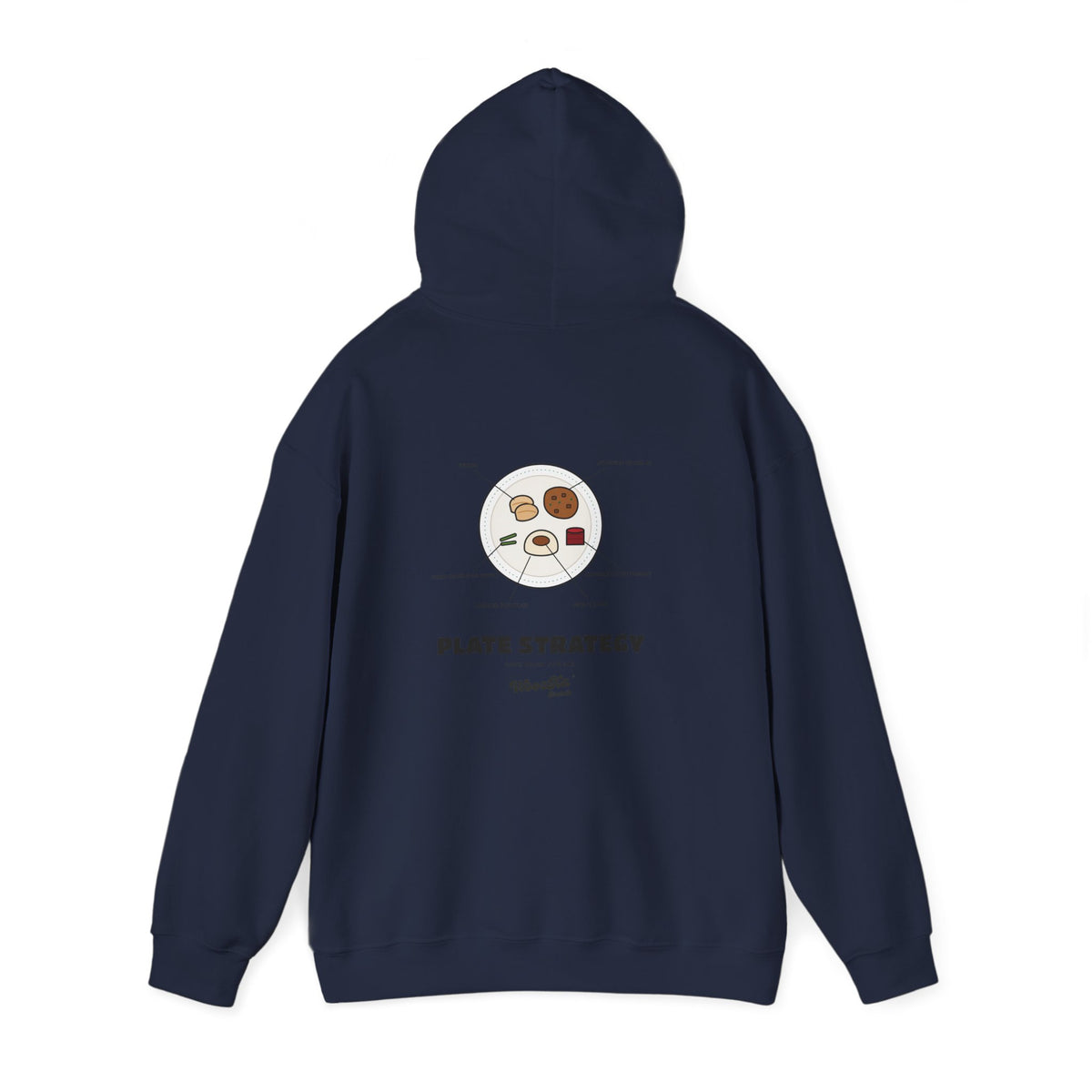 WoozKa Brands Funny Thanksgiving Hoodie, Turkey Dinner Plate Back Print