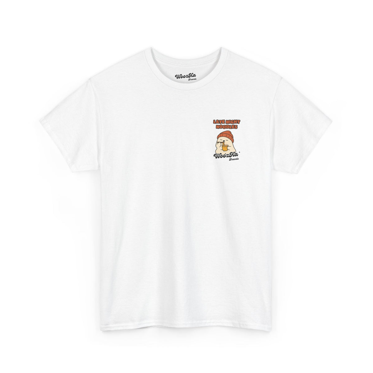 WoozKa Brands Cute Ghost Halloween T-Shirt, Ramen Noodles Back Print