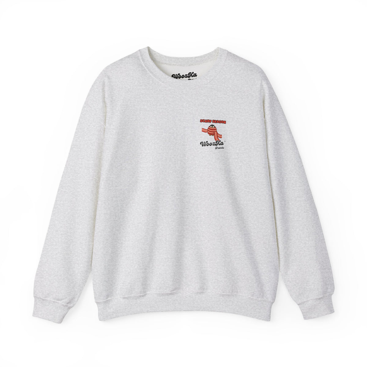 WoozKa Brands Scarf Season Penguin Crewneck Sweatshirt, Two-Sided Graphic