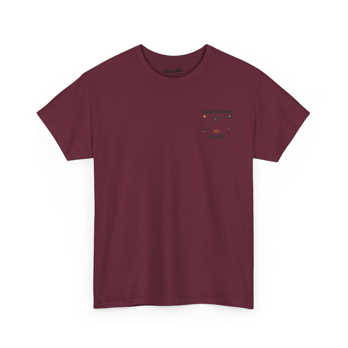 WoozKa Brands Christmas Lights T-Shirt, Funny Holiday Decorating Back Print