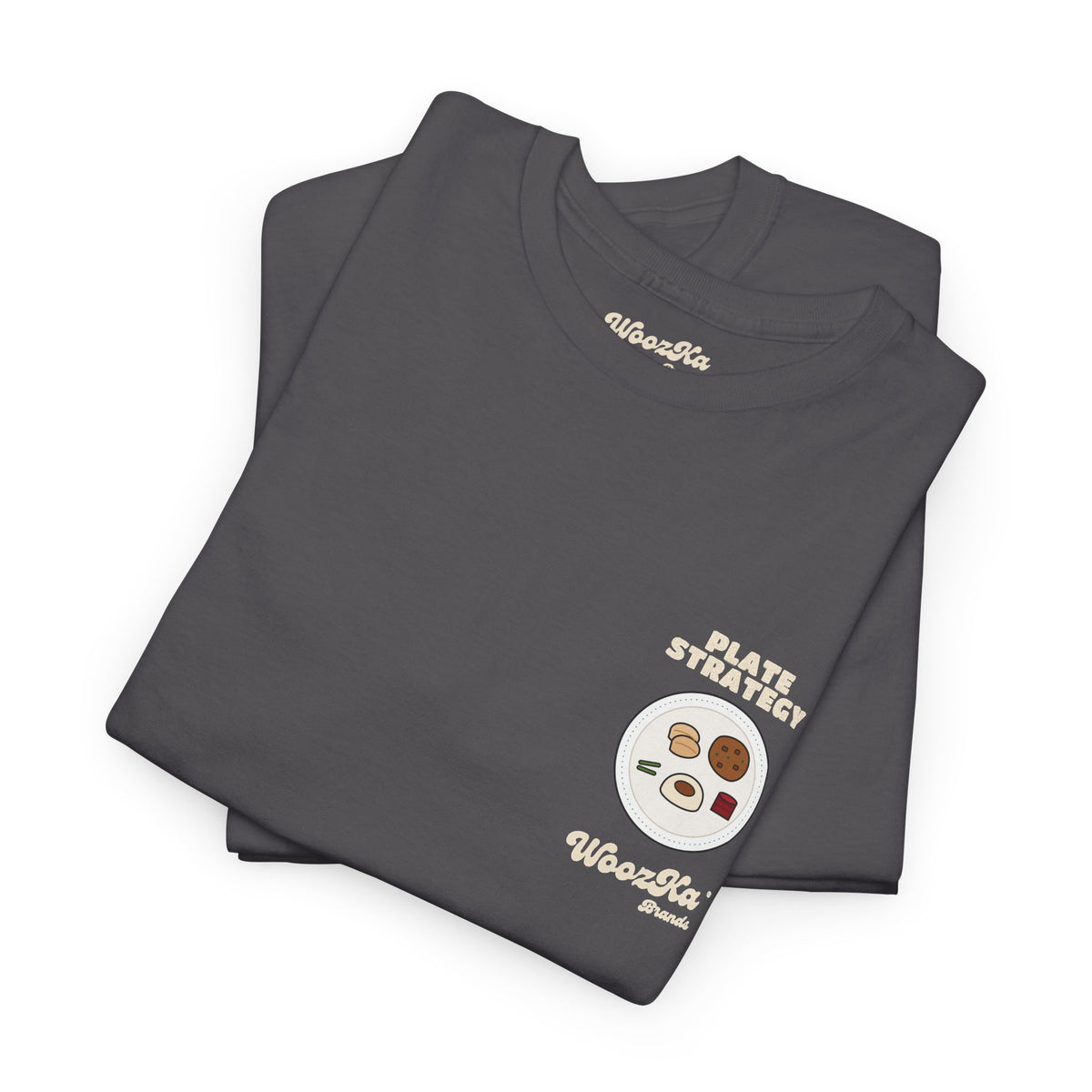 WoozKa Brands Funny Thanksgiving T-Shirt, Turkey Dinner Plate Back Print