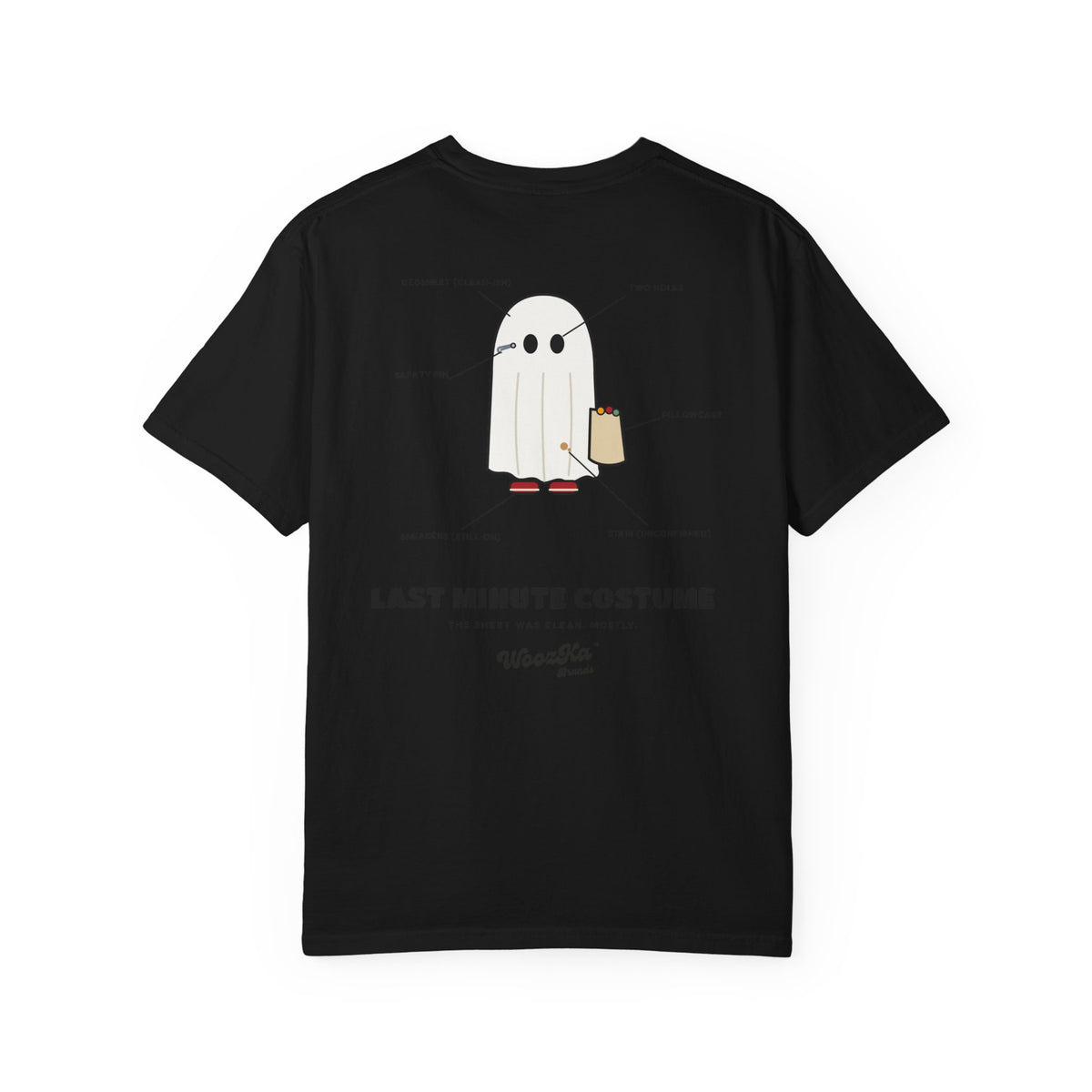 WoozKa Brands Lazy Halloween Costume Heavyweight Tee, Back Print
