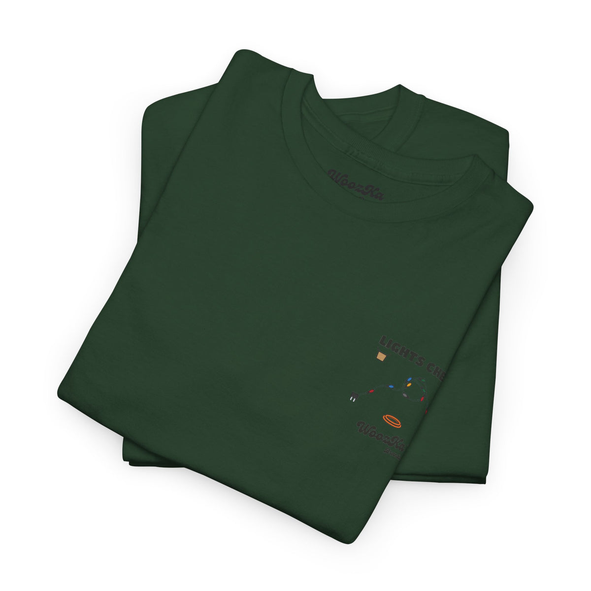 WoozKa Brands Christmas Lights T-Shirt, Funny Holiday Decorating Back Print