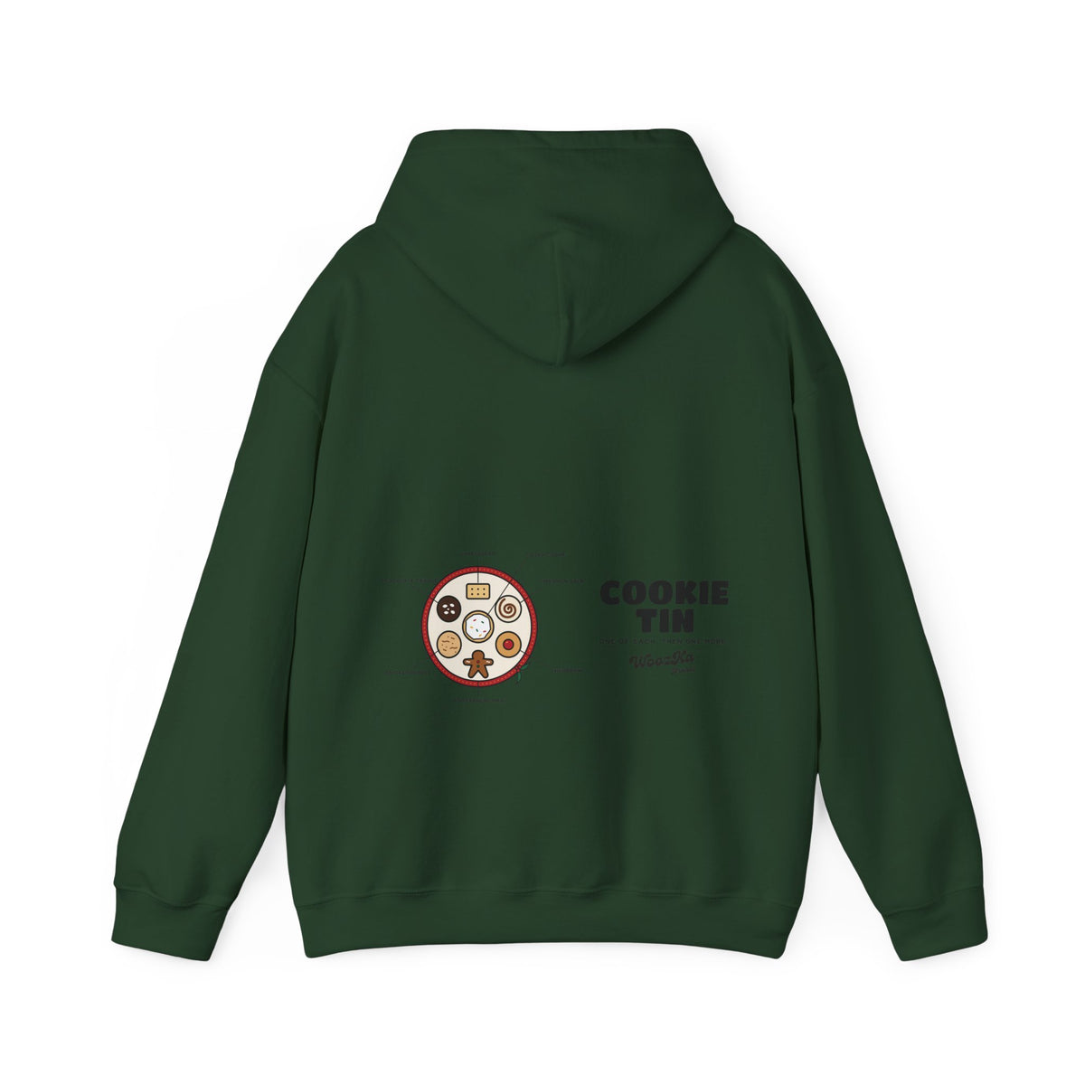 WoozKa Brands Christmas Cookie Hoodie, Holiday Baking Wide Back Print