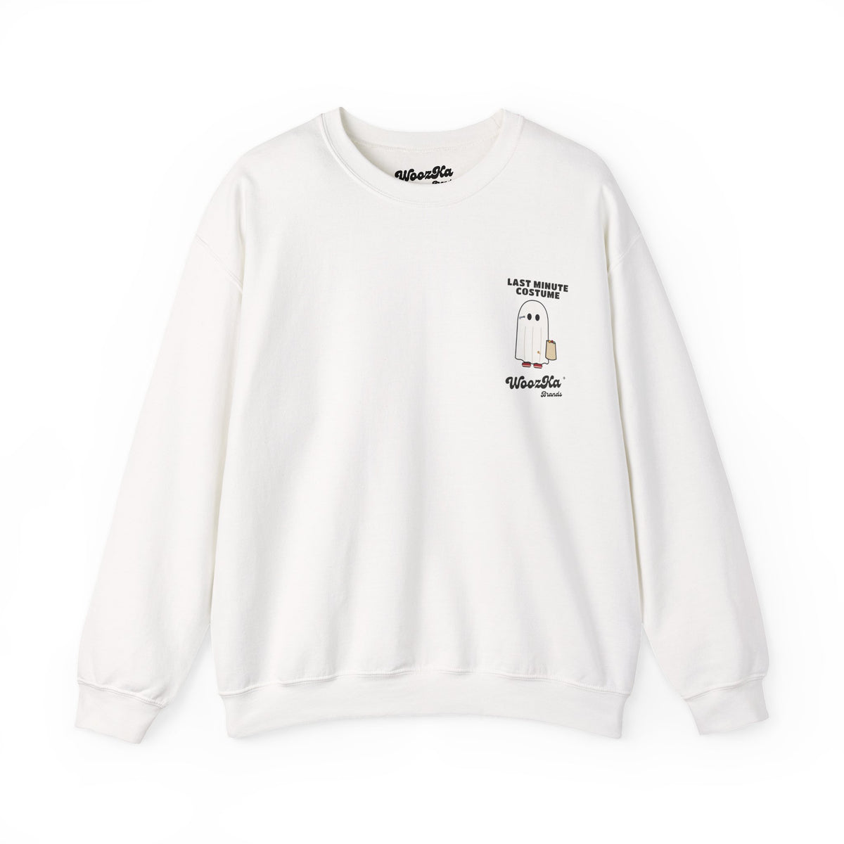 WoozKa Brands Lazy Halloween Costume Sweatshirt, Funny Ghost Back Print
