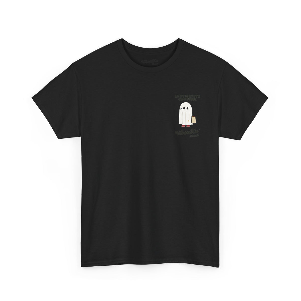 WoozKa Brands Lazy Halloween Costume T-Shirt, Funny Ghost Sheet Back Print