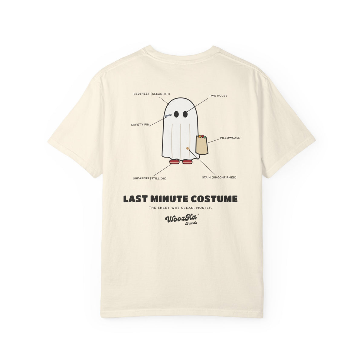 WoozKa Brands Lazy Halloween Costume Heavyweight Tee, Back Print