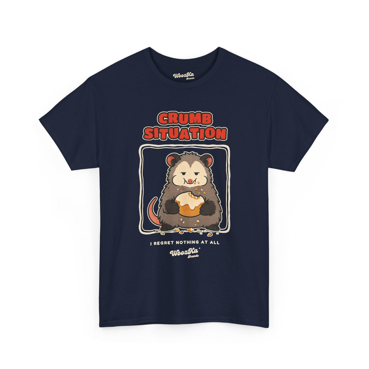 WoozKa Brands Funny Possum T-Shirt, Cute Opossum Pastry Front Print