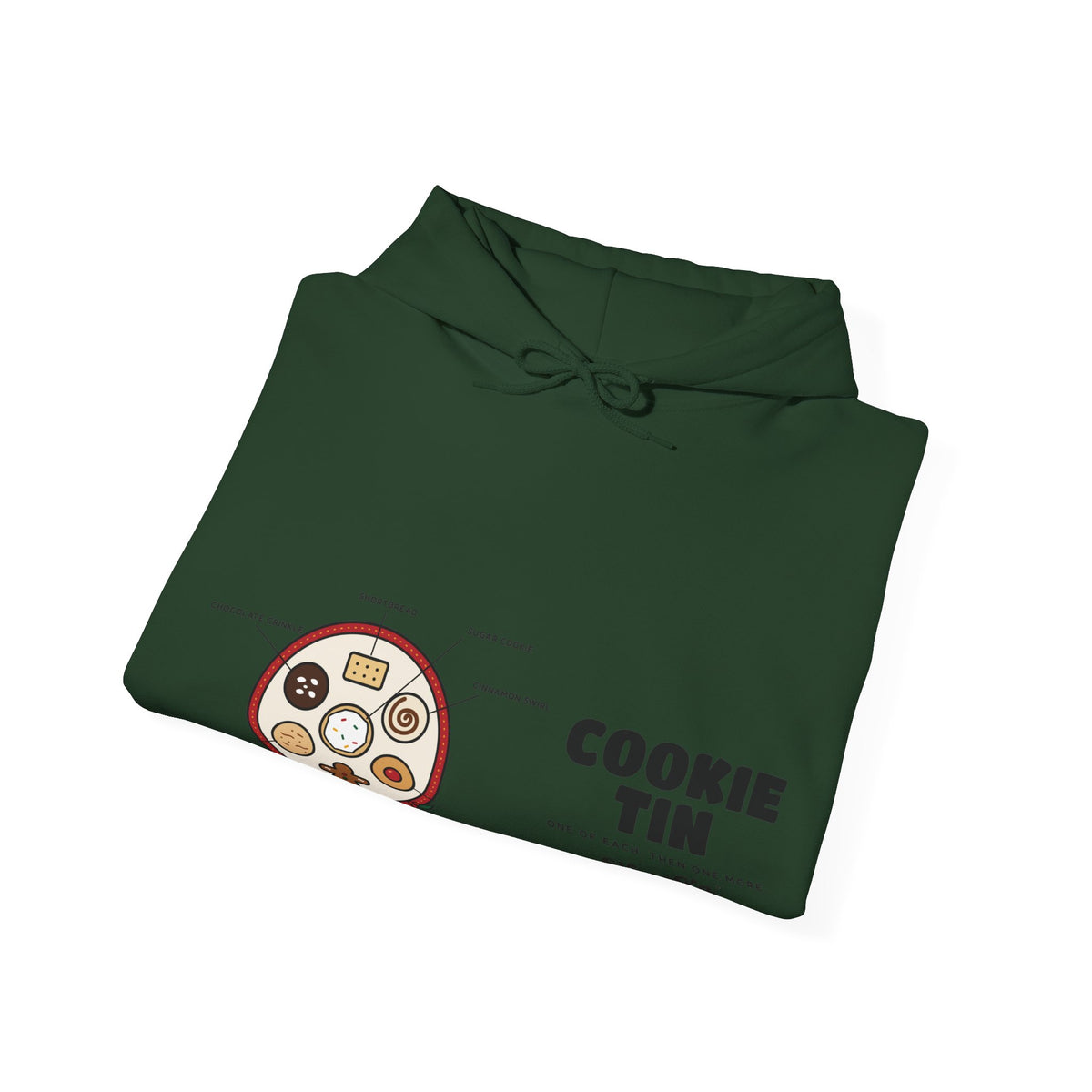 WoozKa Brands Christmas Cookie Hoodie, Holiday Baking Wide Front Print