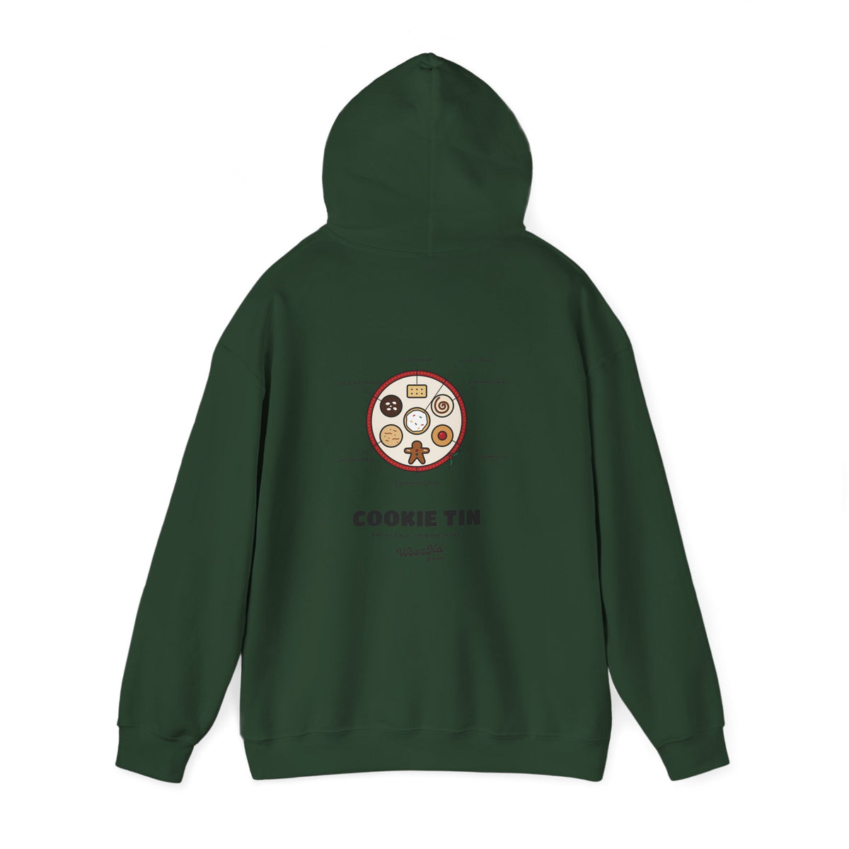 WoozKa Brands Christmas Cookie Hoodie, Holiday Baking Back Print