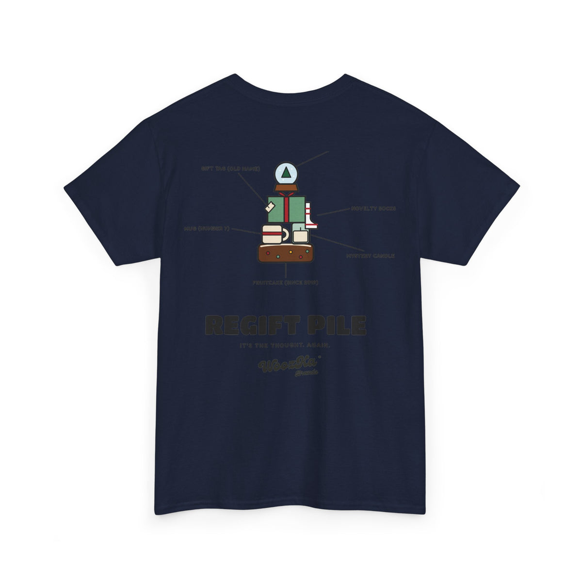 WoozKa Brands Funny Christmas T-Shirt, Regift Office Party Back Print
