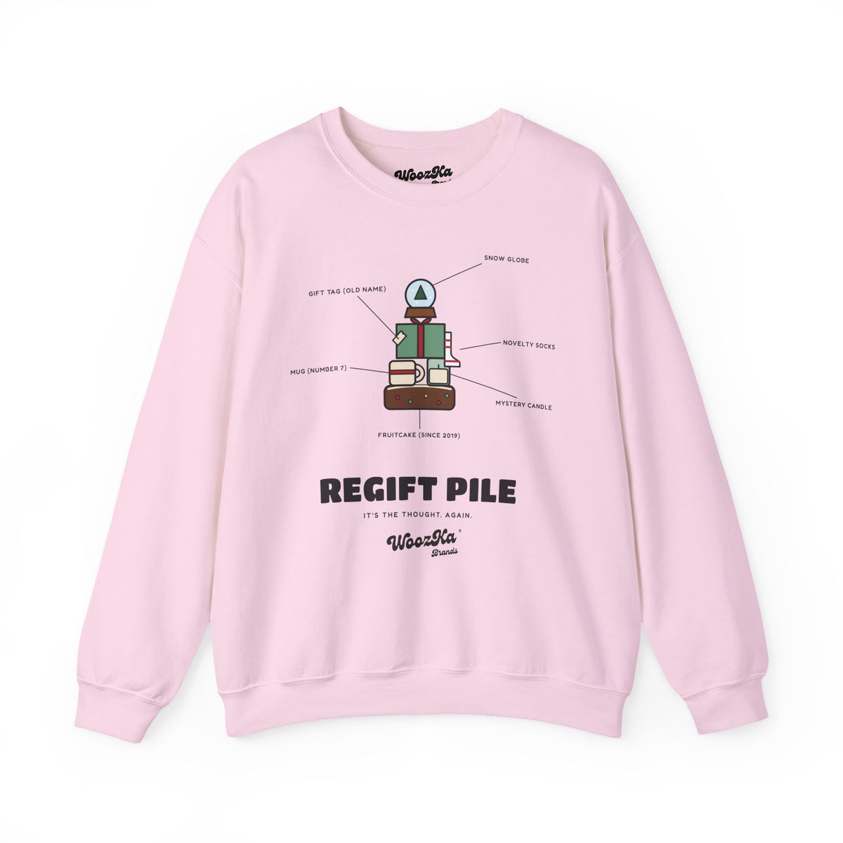 WoozKa Brands Funny Christmas Sweatshirt, Regift Office Party Front Print