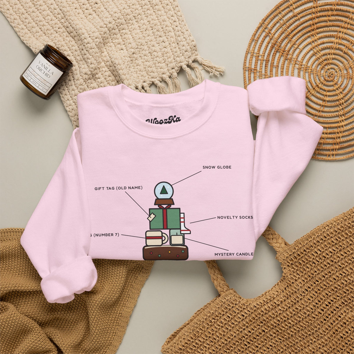 WoozKa Brands Funny Christmas Sweatshirt, Regift Office Party Front Print