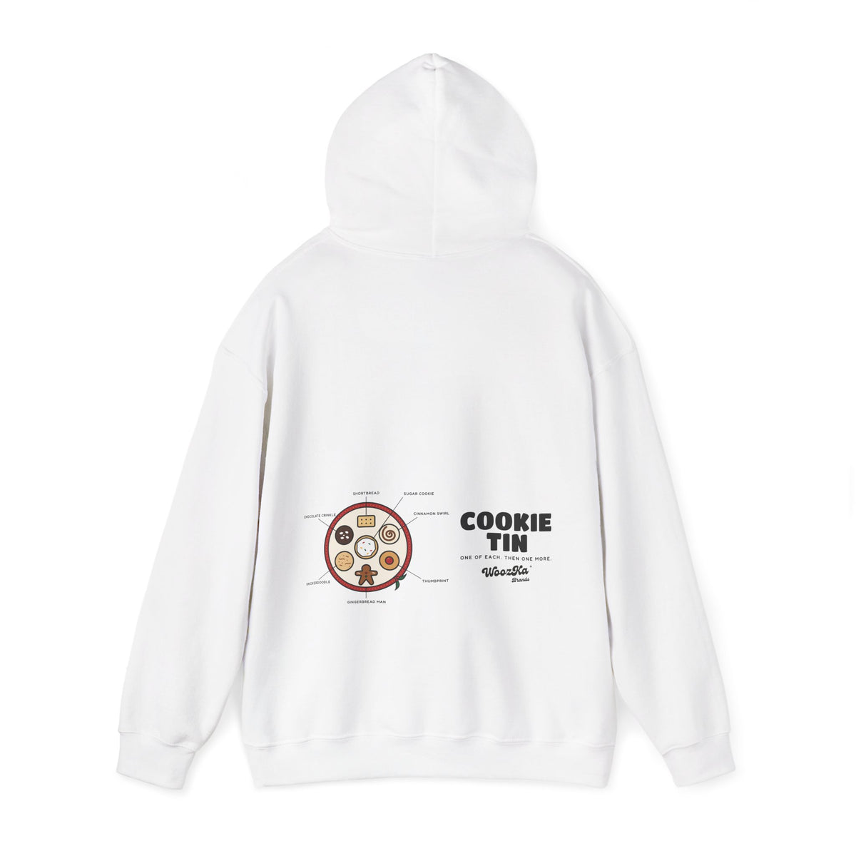 WoozKa Brands Christmas Cookie Hoodie, Holiday Baking Wide Back Print