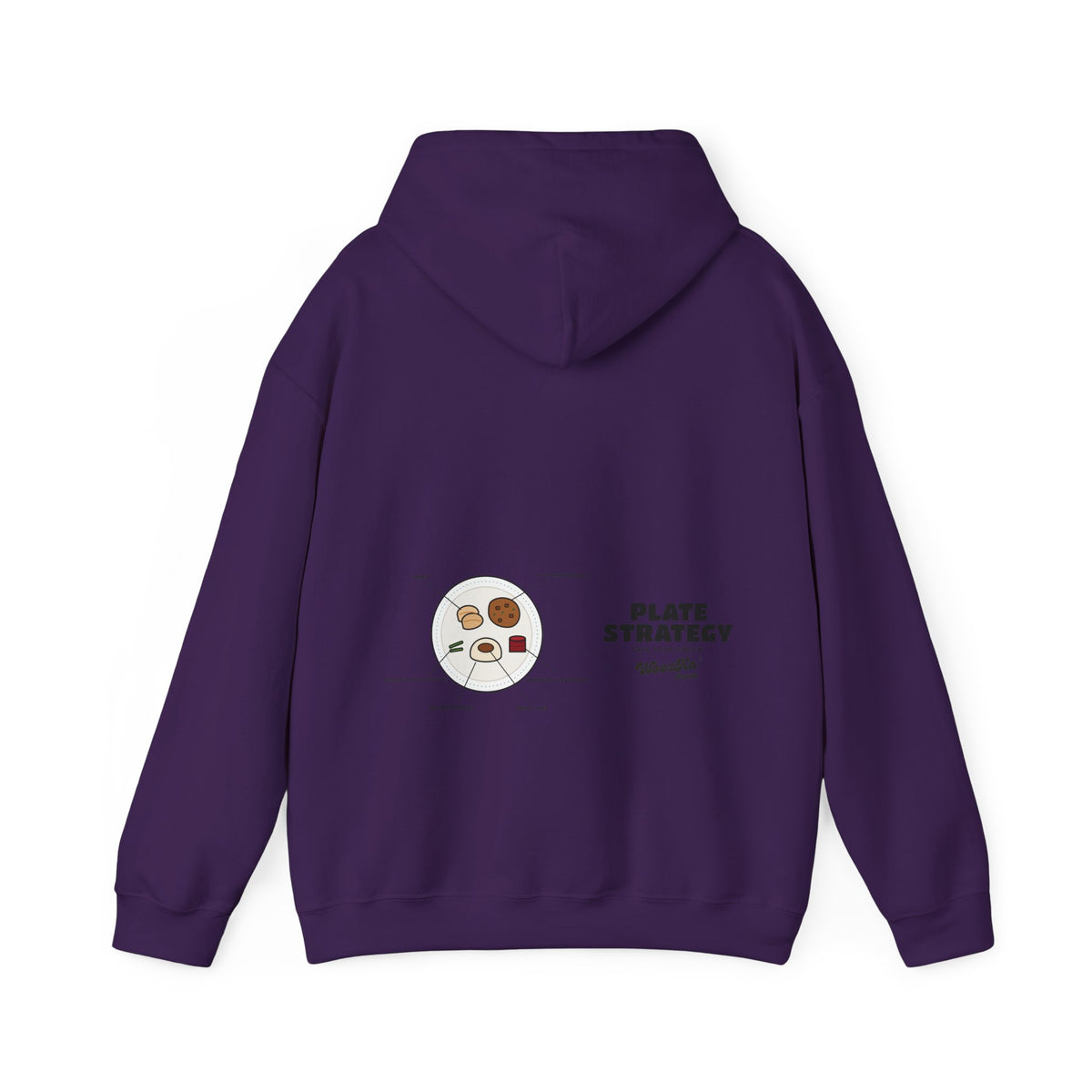 WoozKa Brands Funny Thanksgiving Hoodie, Turkey Dinner Wide Back Print