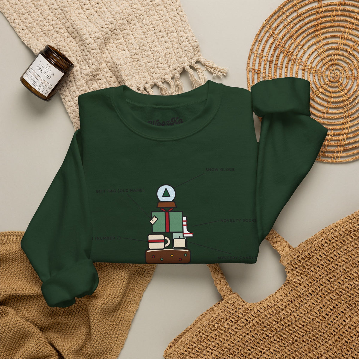 WoozKa Brands Funny Christmas Sweatshirt, Regift Office Party Front Print