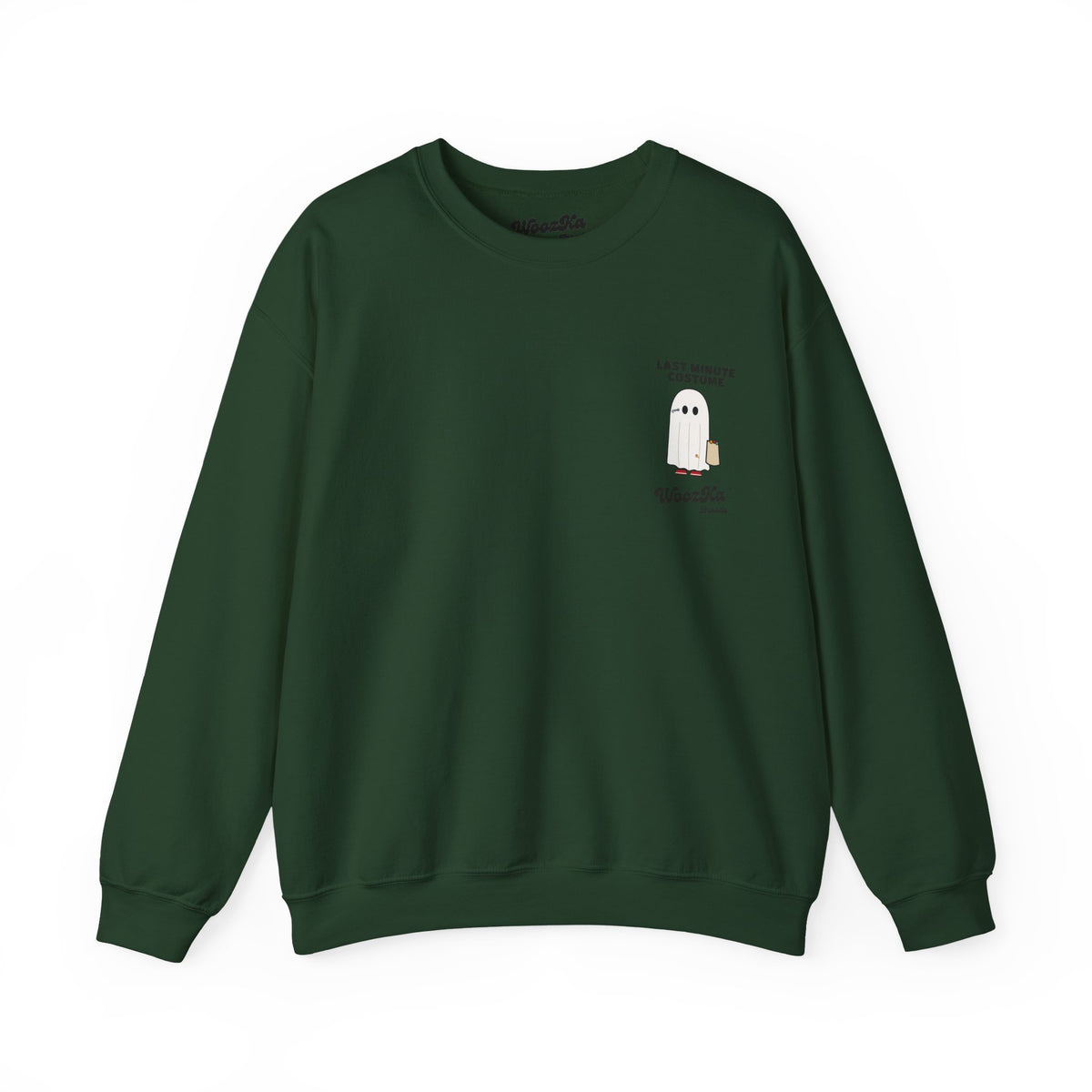 WoozKa Brands Lazy Halloween Costume Sweatshirt, Funny Ghost Back Print