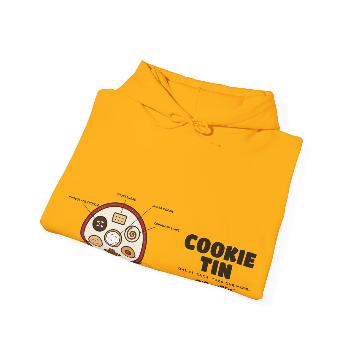 WoozKa Brands Christmas Cookie Hoodie, Holiday Baking Wide Front Print
